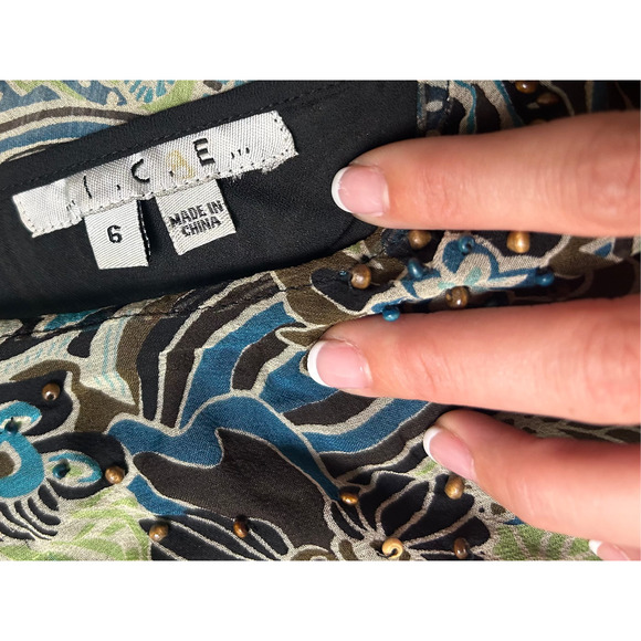 Vintage i.c.e. Beaded Silk Asymmetrical Fairy Dress Size 6 - Picture 4 of 6